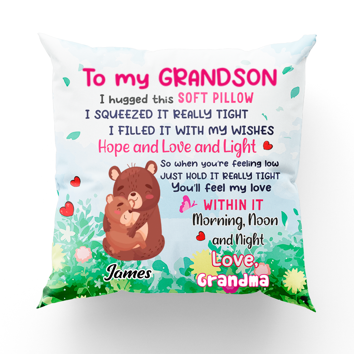 Family - To Daughter Granddaughter Grandson I Hugged Hug This Pillow - Personalized Pillow