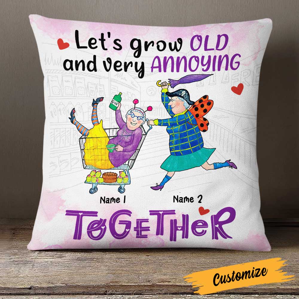 Senile And Old Friends Pillow