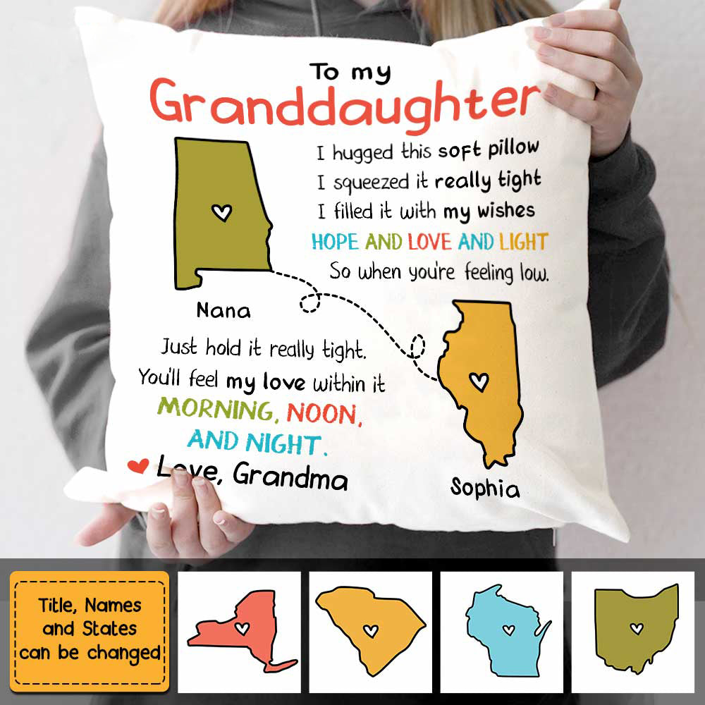 Personalized Long Distance Drawing Hug This Pillow