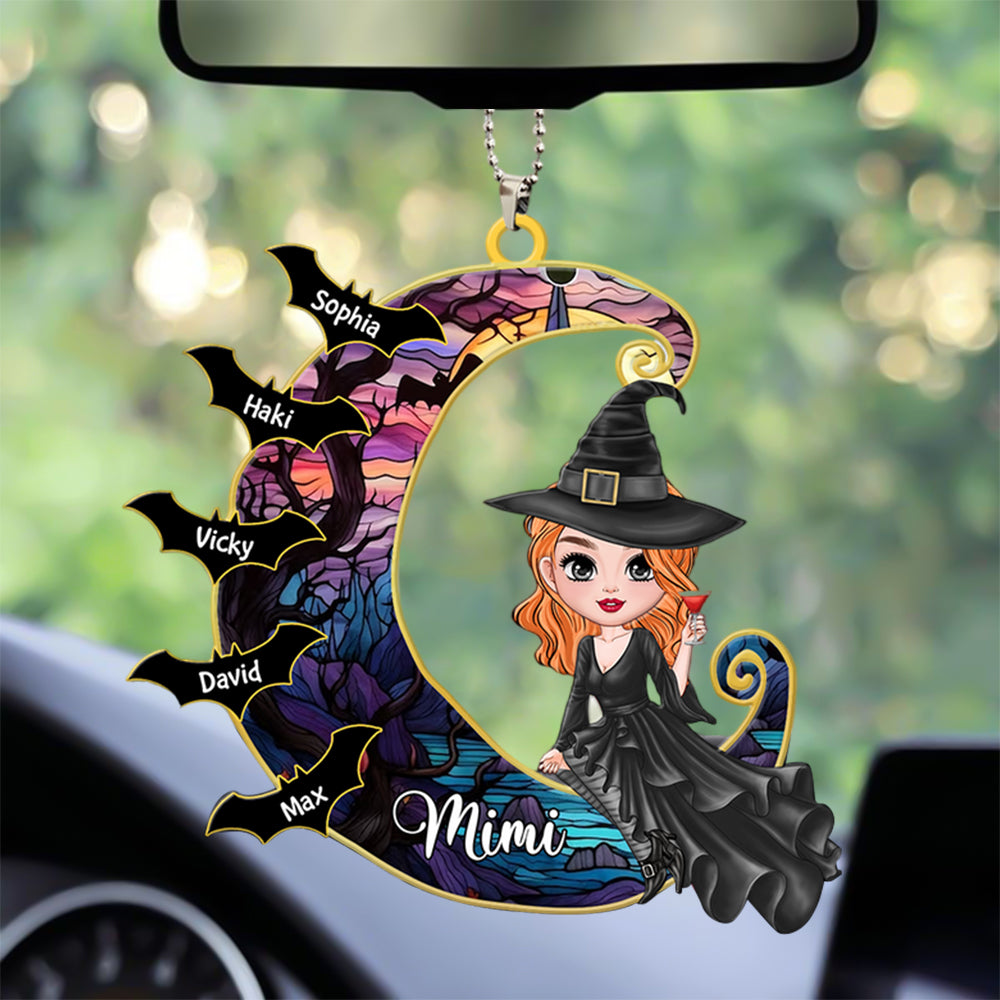 Gift For Mysterious Witch Grandma, Custom Name Kids, Halloween Gift - Personalized Ornament
