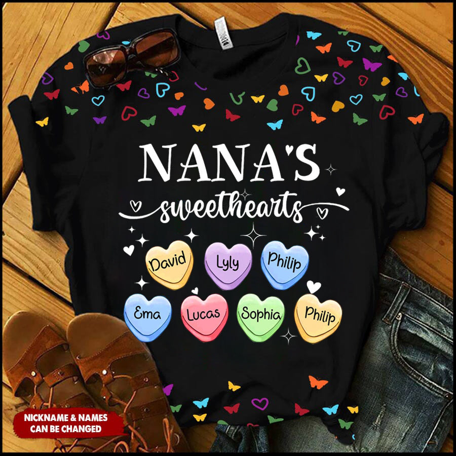 Nana's Sweethearts Personalized 3D T-Shirt