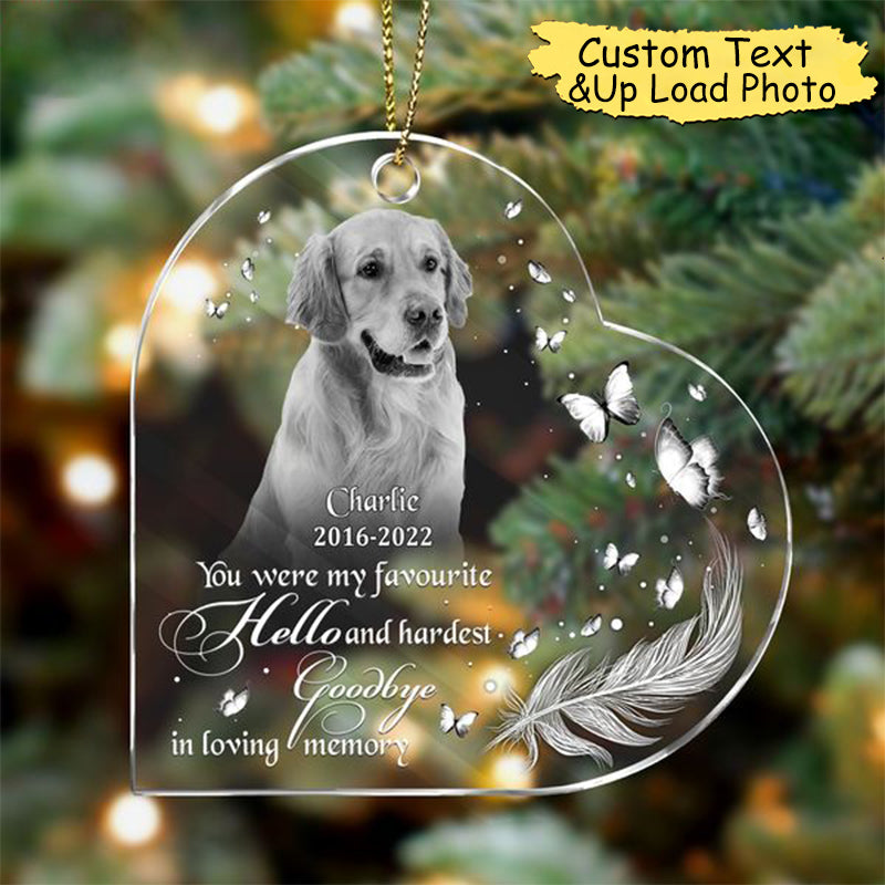 Personalized Memorial Pet Photo Heart Acrylic Ornament - If Love Could Have Saved You You Would Have Lived Forever