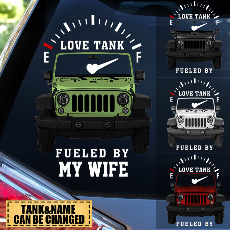 Love Tank - Personalized Couple Car Decal Full