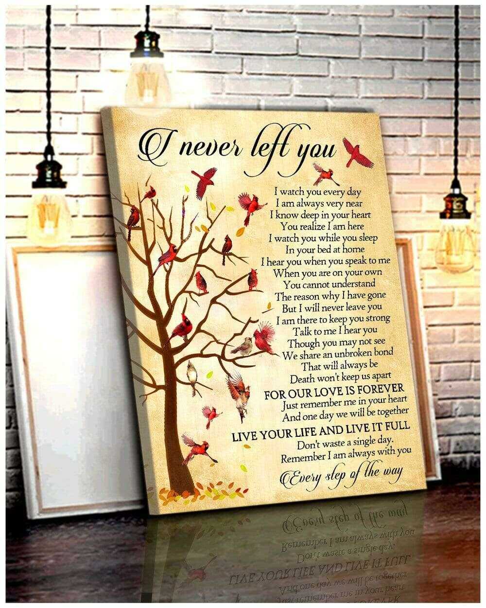 Sympathy Canvas Gift Ideas I Never Left You Cardinal Wall Art Decor