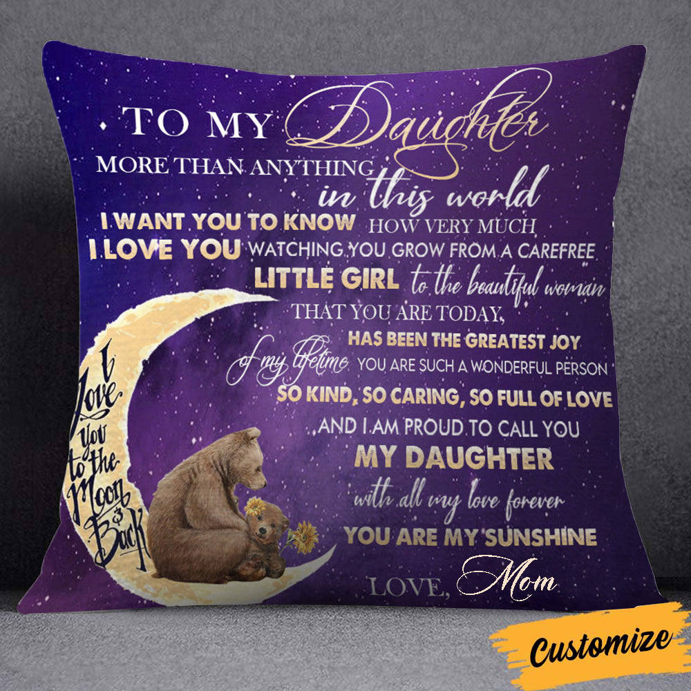 To My Daughter Pillow Case, More Than Anything In This World - Love From Mom