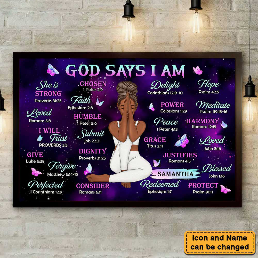 Daughter God Says I Am Bible Verses Poster