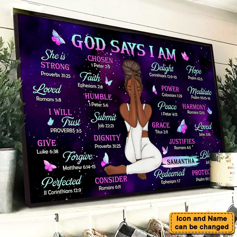 Daughter God Says I Am Bible Verses Poster