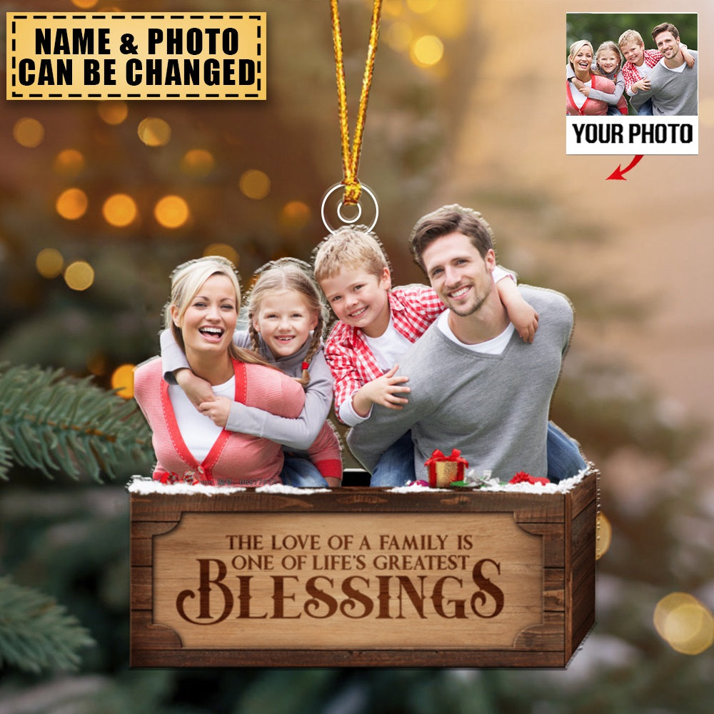 Transparent Ornament - Xmas 2023 - Family - There Is No Greater Gift Than Family - Custom from Photo