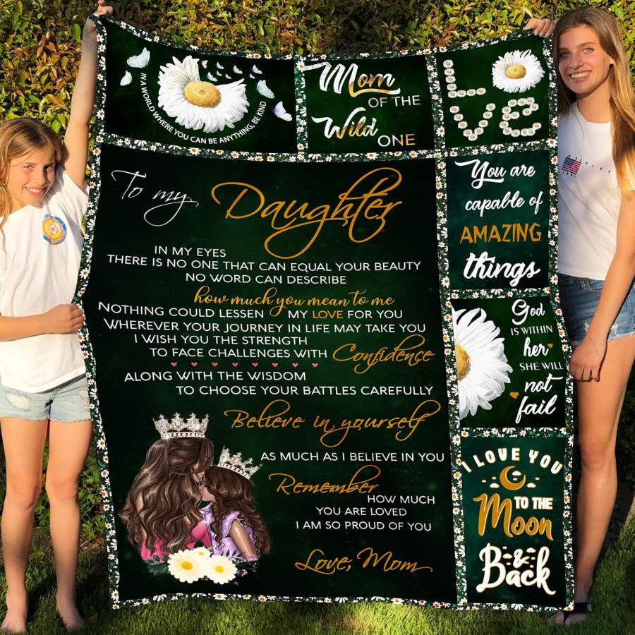 To my daughter fleece blanket – My love for you – Gift for daughter from mom – Birthday gifts, blanket with quotes