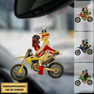 Custom Personalized Vintage Style, Dirt Bike Gifts For Boyfriend, Personalized Gift For Husband With Custom Name, Number, Appearance & Landscape Ornament