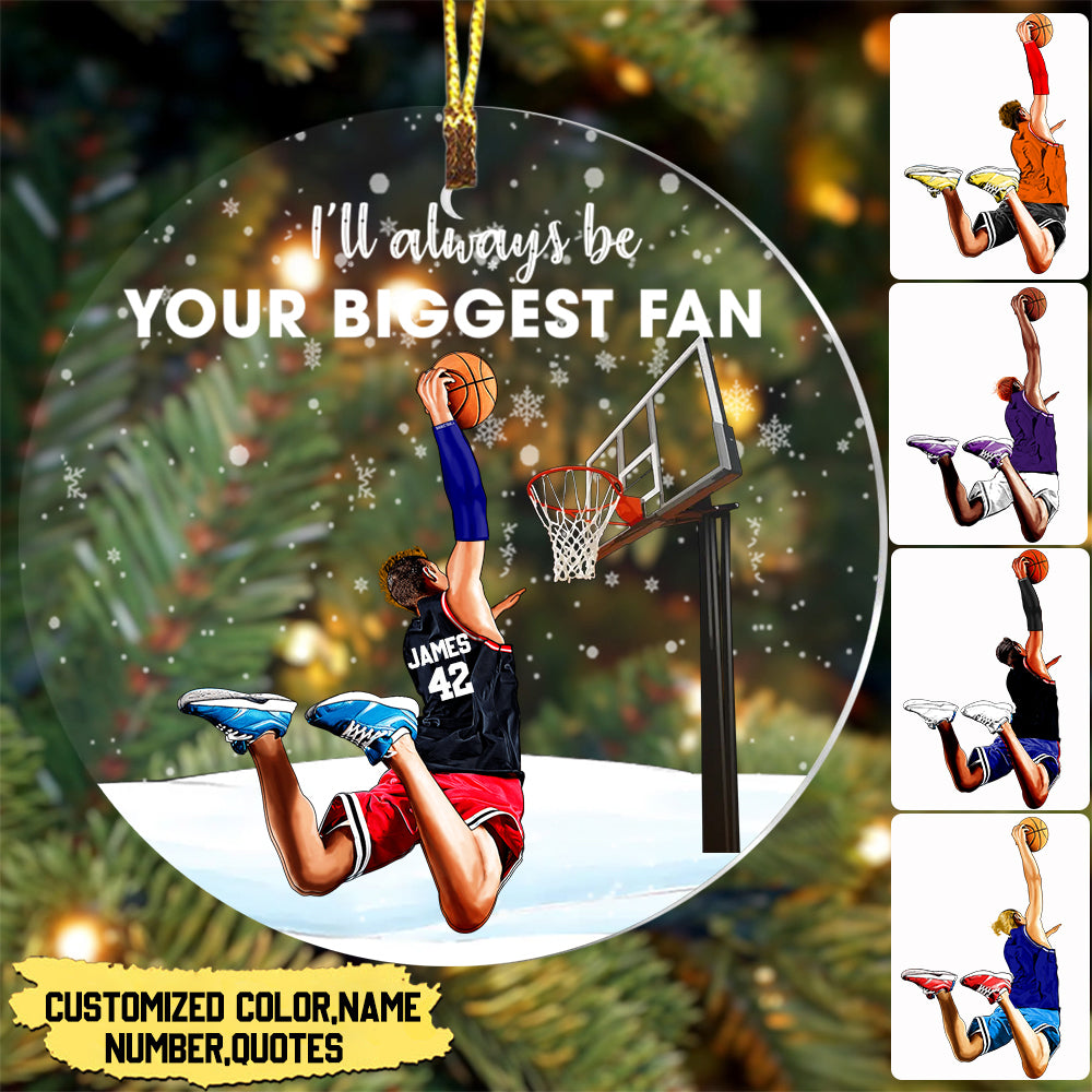 Personalized Basketball Acrylic Circle Ornament-Gift For Basketball Players