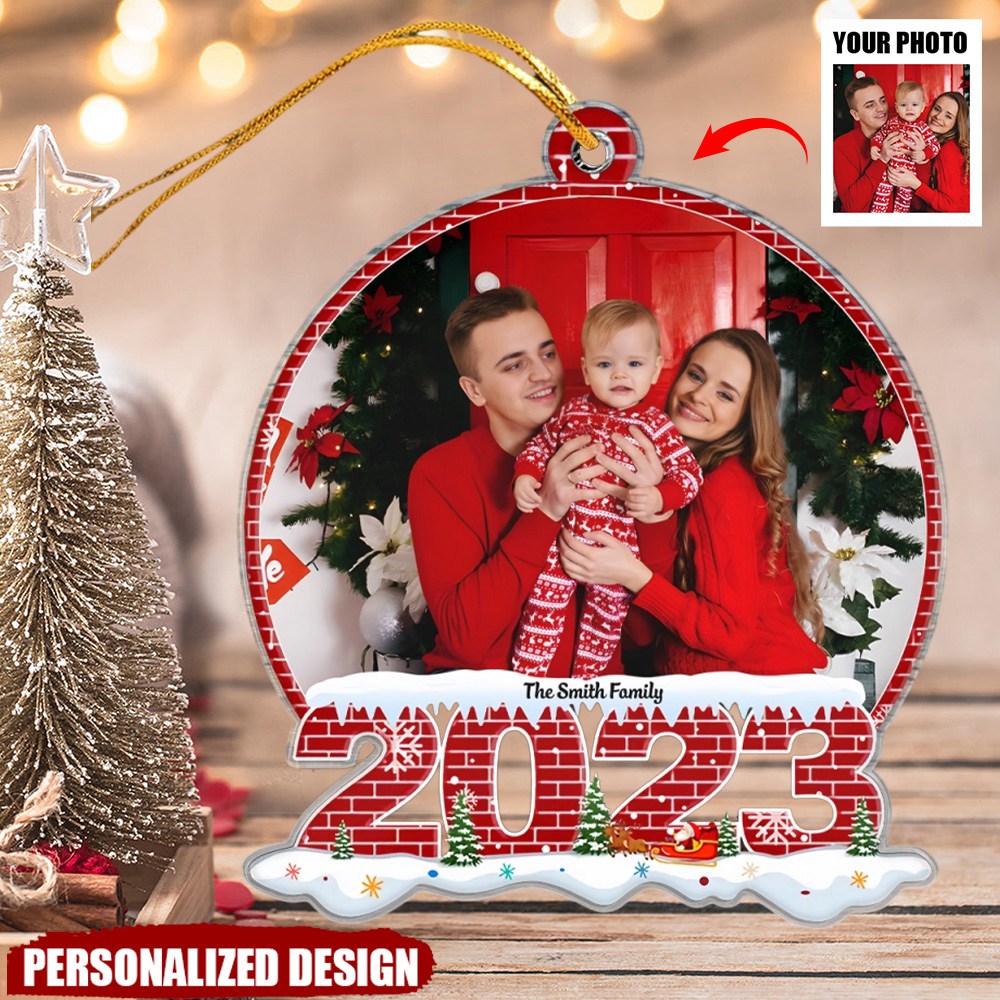 2023 Christmas Upload Photo - Personalized Custom Photo Mica Ornament - Christmas Gift For Family Members, Family