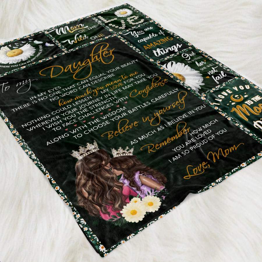 To my daughter fleece blanket – My love for you – Gift for daughter from mom – Birthday gifts, blanket with quotes
