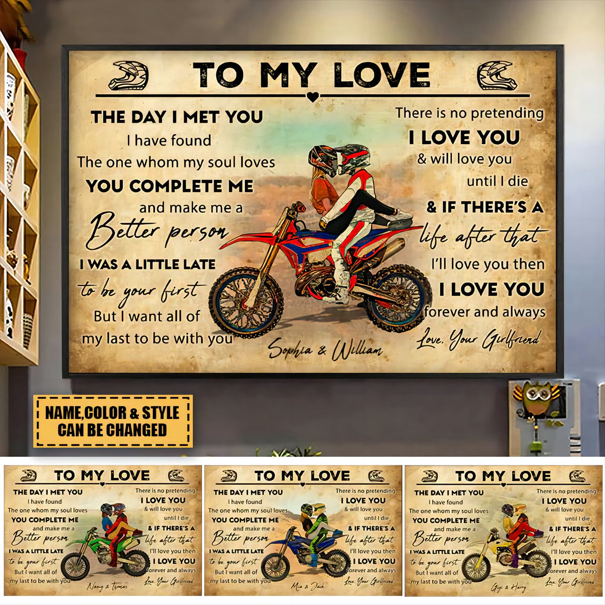 Personalized Motocross Poster - Dirt Bike Gifts