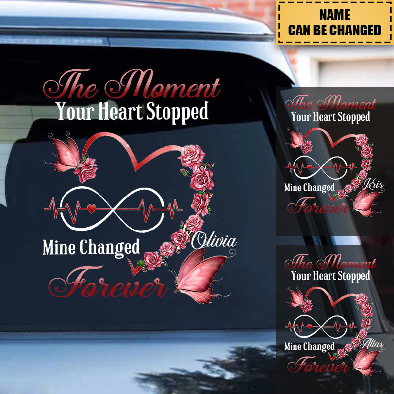 Memorial Butterfly Heart Infinity Personalized Decal