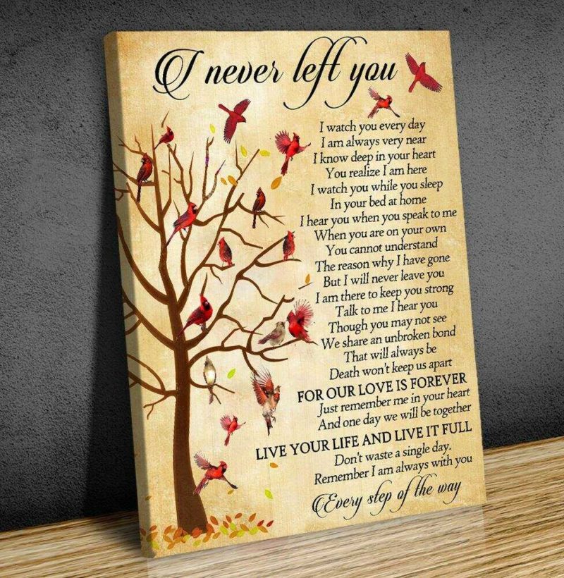 Sympathy Canvas Gift Ideas I Never Left You Cardinal Wall Art Decor