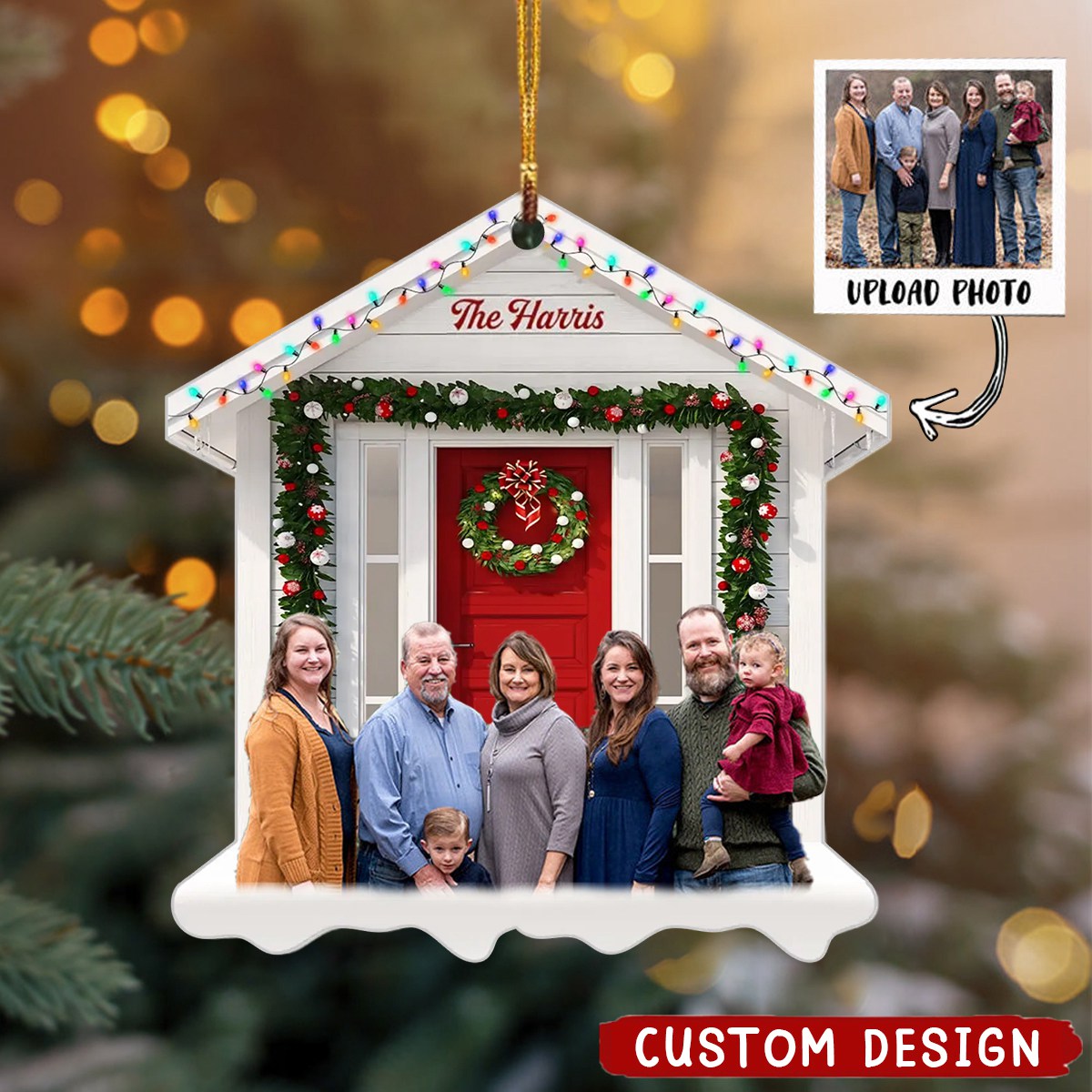 Our Family 2023 - Personalized Custom Photo Mica Ornament - Christmas Gift For Family Members