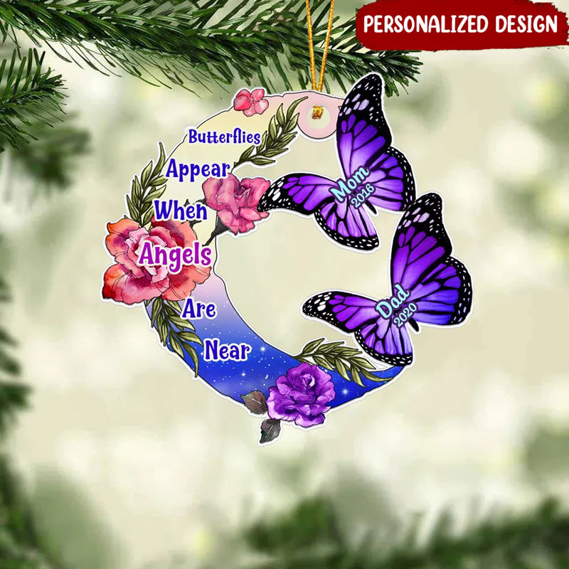 Butterflies Appear Angels Are Near Memorial Personalized Acrylic Ornament