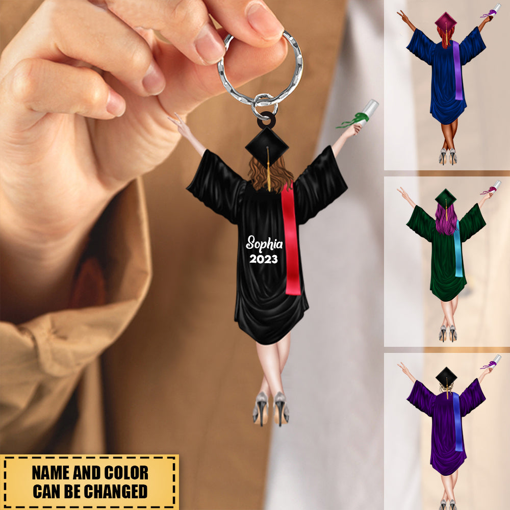 Personalized Graduation Girl Name Arcylic Keychain