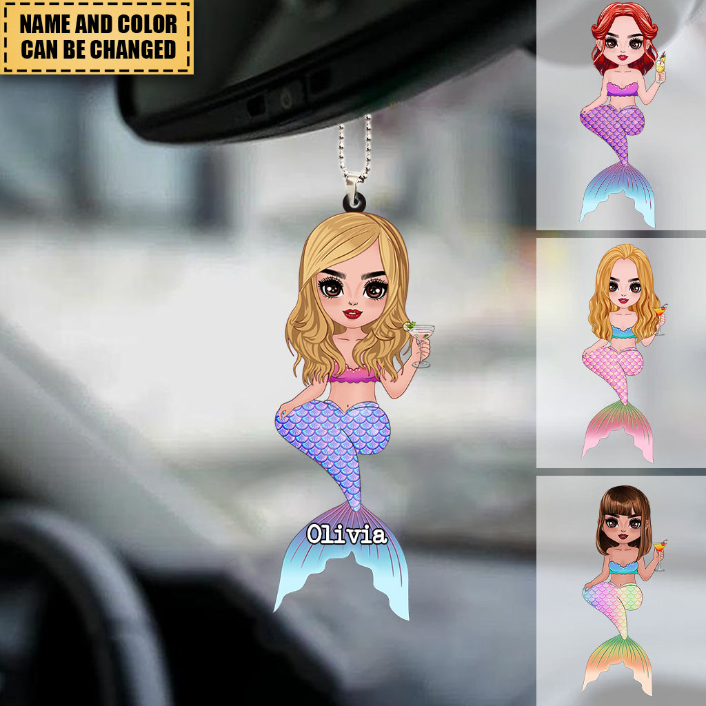 Custom Mermaid Acrylic Car Ornament - Gift Idea For Mermaid/Oceam Lovers