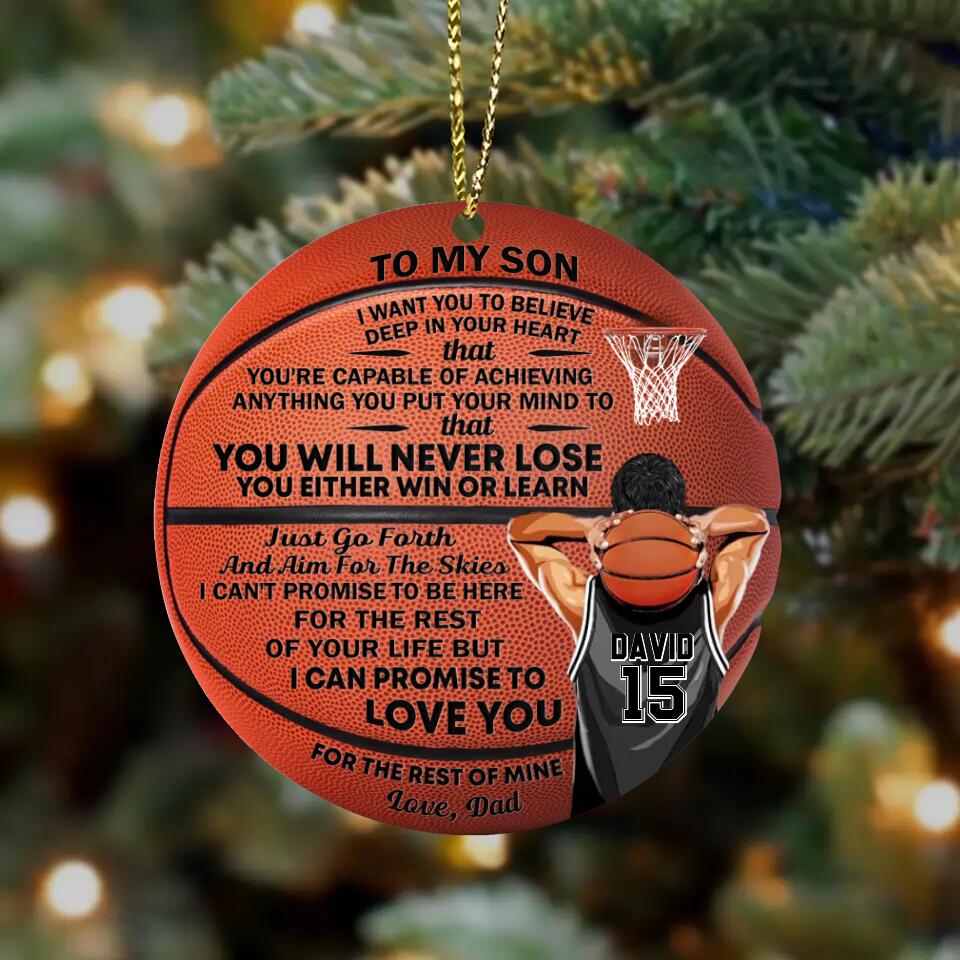 Custom Personalized Basketball Ceramics Ornament - Gift For Son/Daughter/Grandchild - Love You For The Rest Of My Life