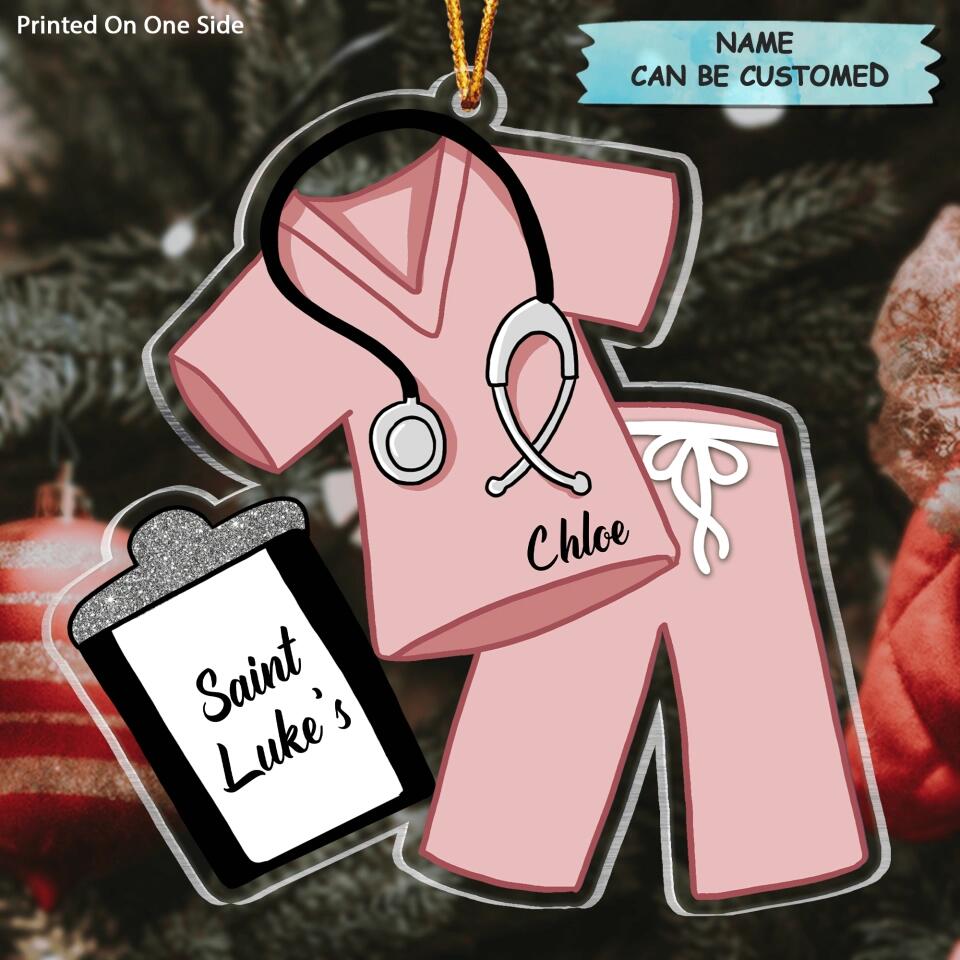 Personalized Mica Ornament - Gift For Nurse - Scrub Life