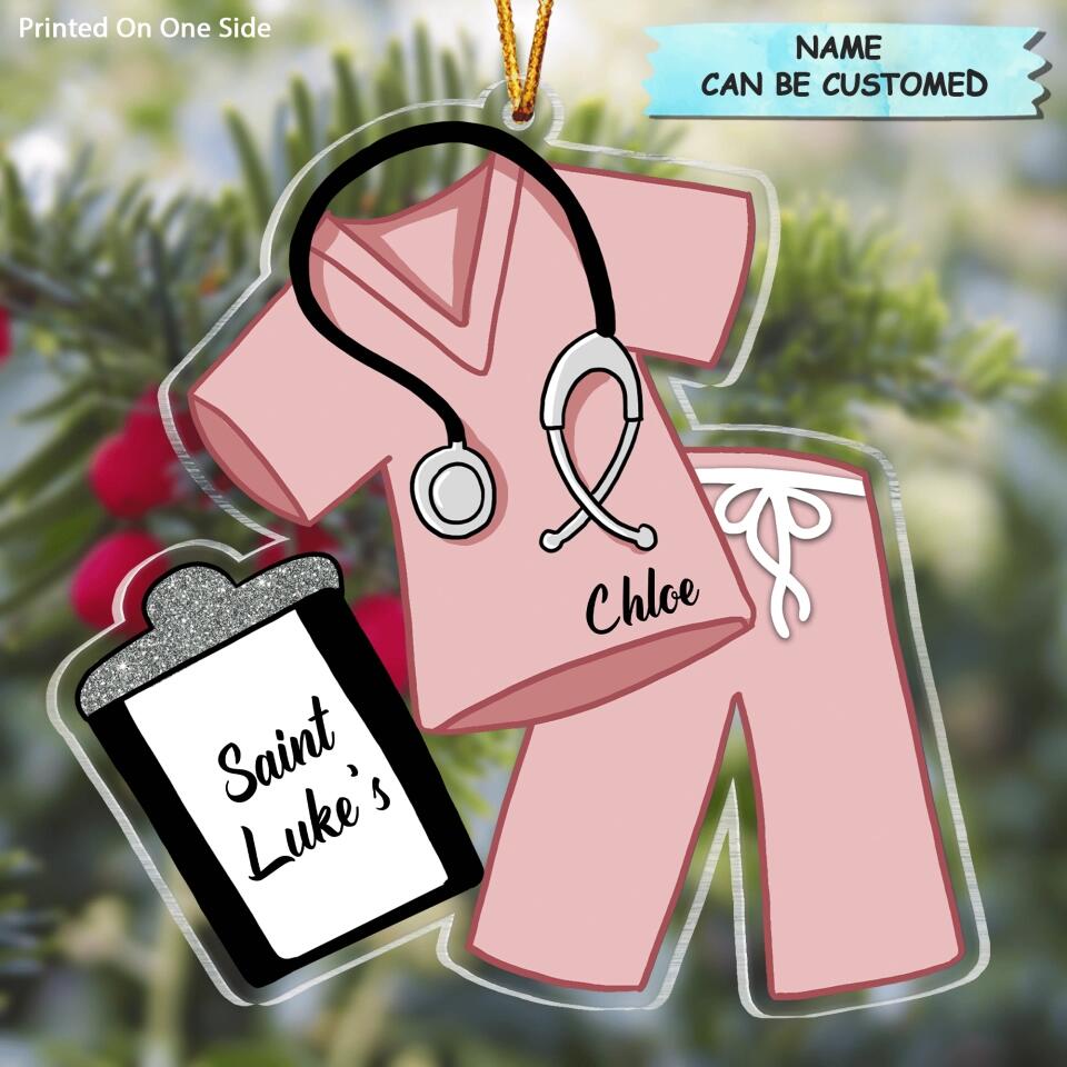 Personalized Mica Ornament - Gift For Nurse - Scrub Life