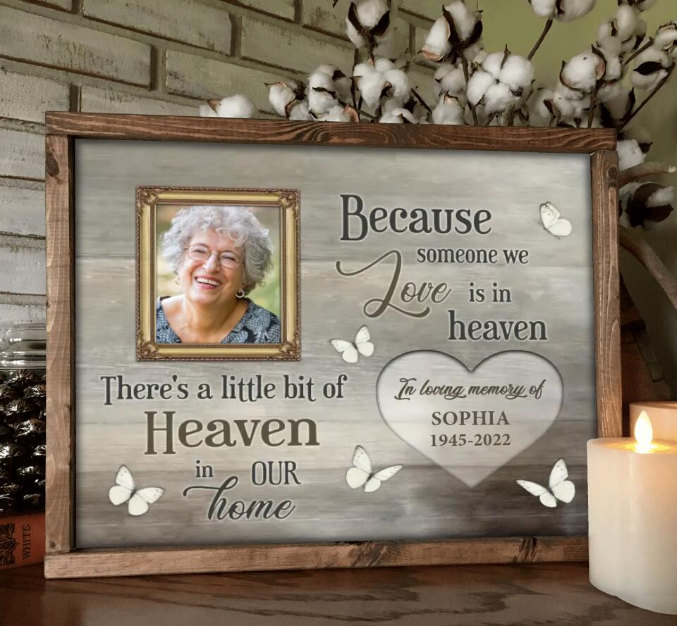 Personalized Memorial Photo Poster - Because Someone We Love Is In Heaven