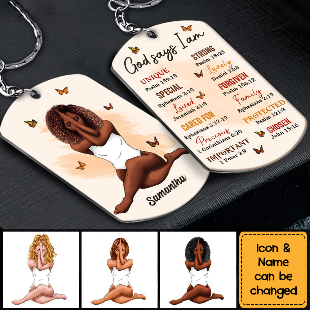 Gift For Daughter God Says I Am Bible Verses Aluminum Keychain