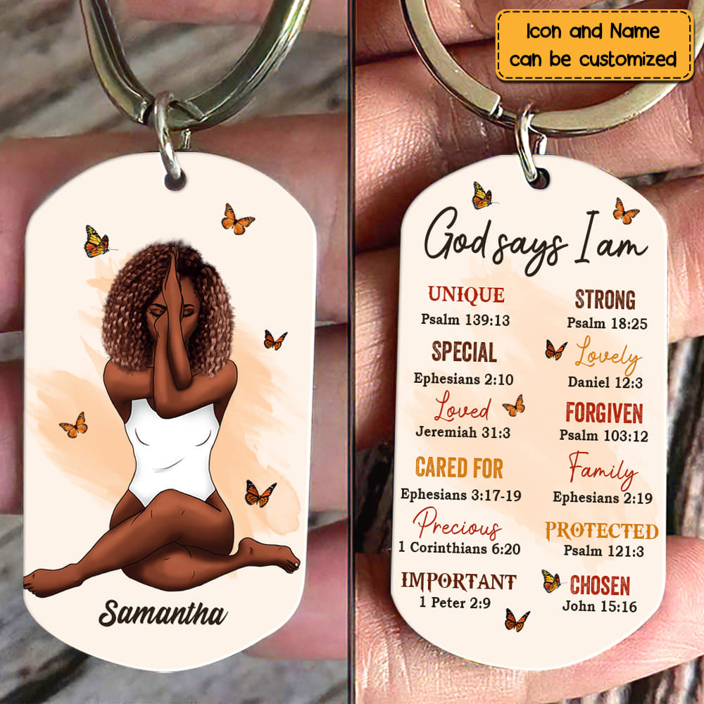 Gift For Daughter God Says I Am Bible Verses Aluminum Keychain