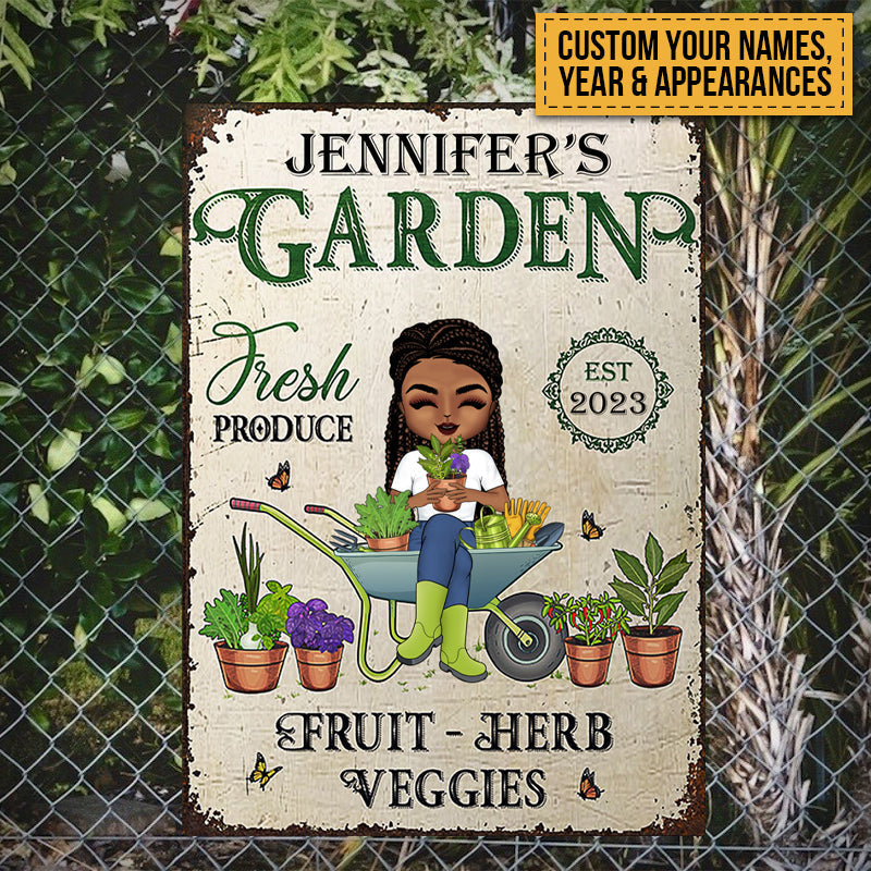Garden Fresh Produce Herb & Veggies - Gift For Mother - Personalized Custom Classic Metal Signs
