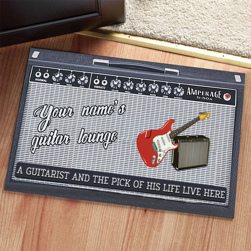 A Guitarist And The Pick Of His/Her Life Live Here Personalized Doormat