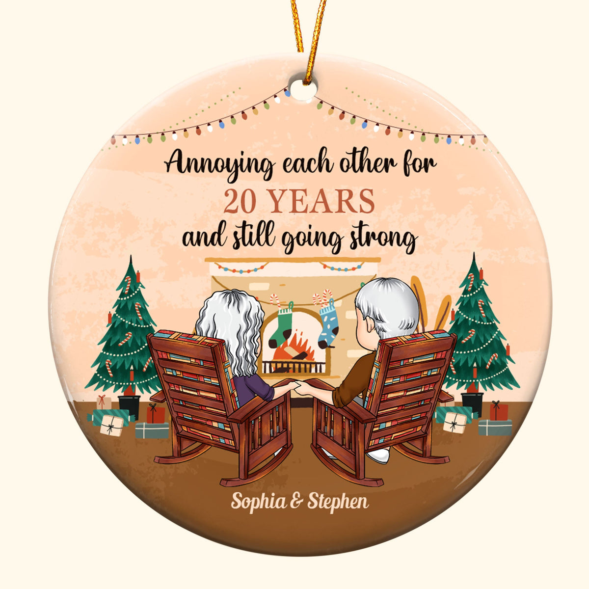 Annoying Each Other - Personalized Ceramic Ornament - Christmas, New Year Gift For Couples, Husband, Wife, Lovers