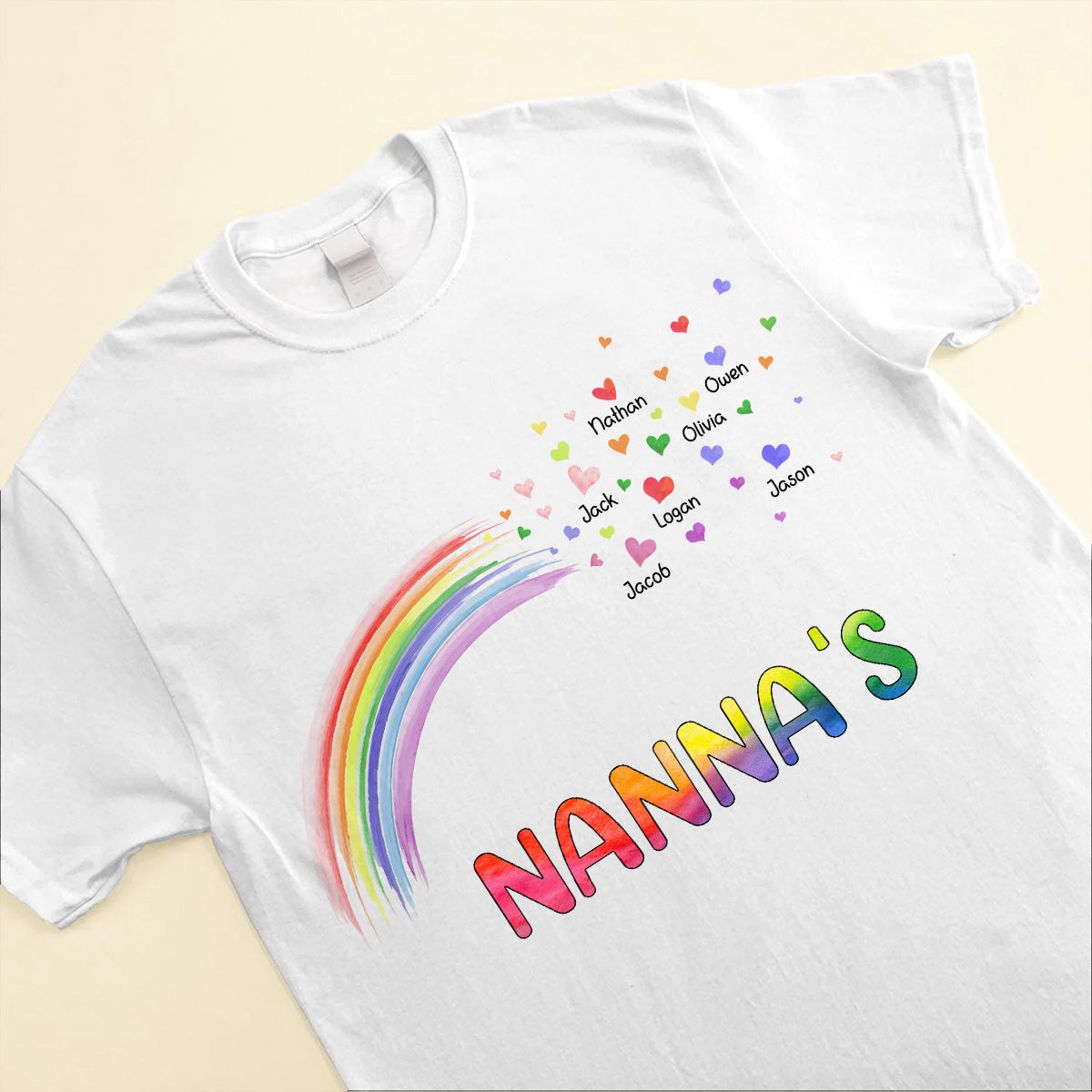 Colorful Rainbow Grandma Auntie Mom Little Heart Kids, Perfect Mother's Day Gift Personalized Shirt