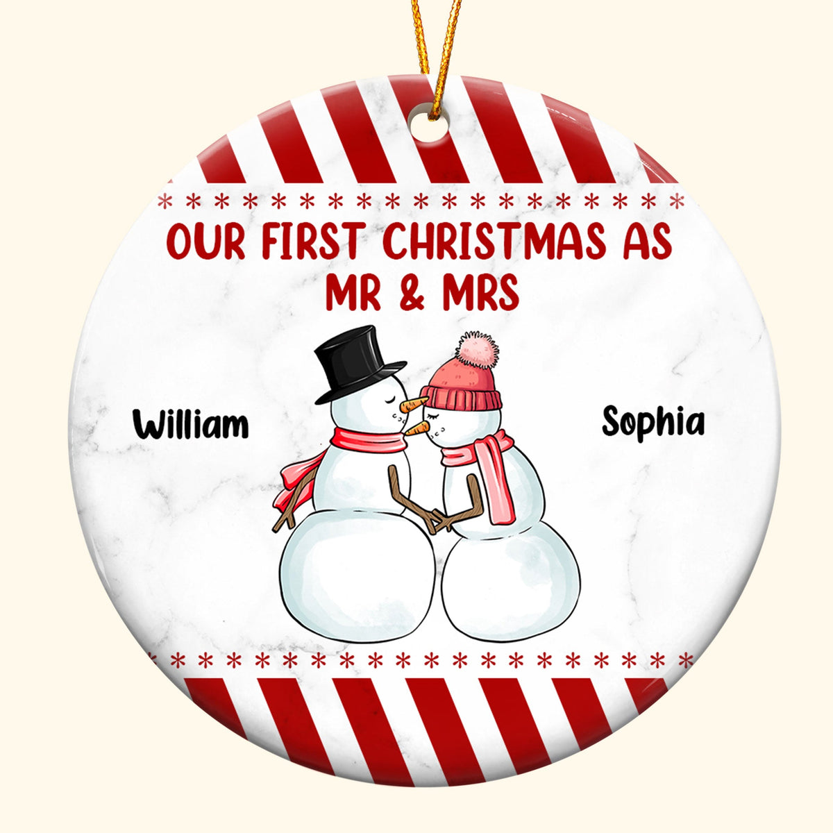 First Christmas Together - Personalized Ceramic Ornament - Christmas Gift For Husband Wife, Newlywed Couples