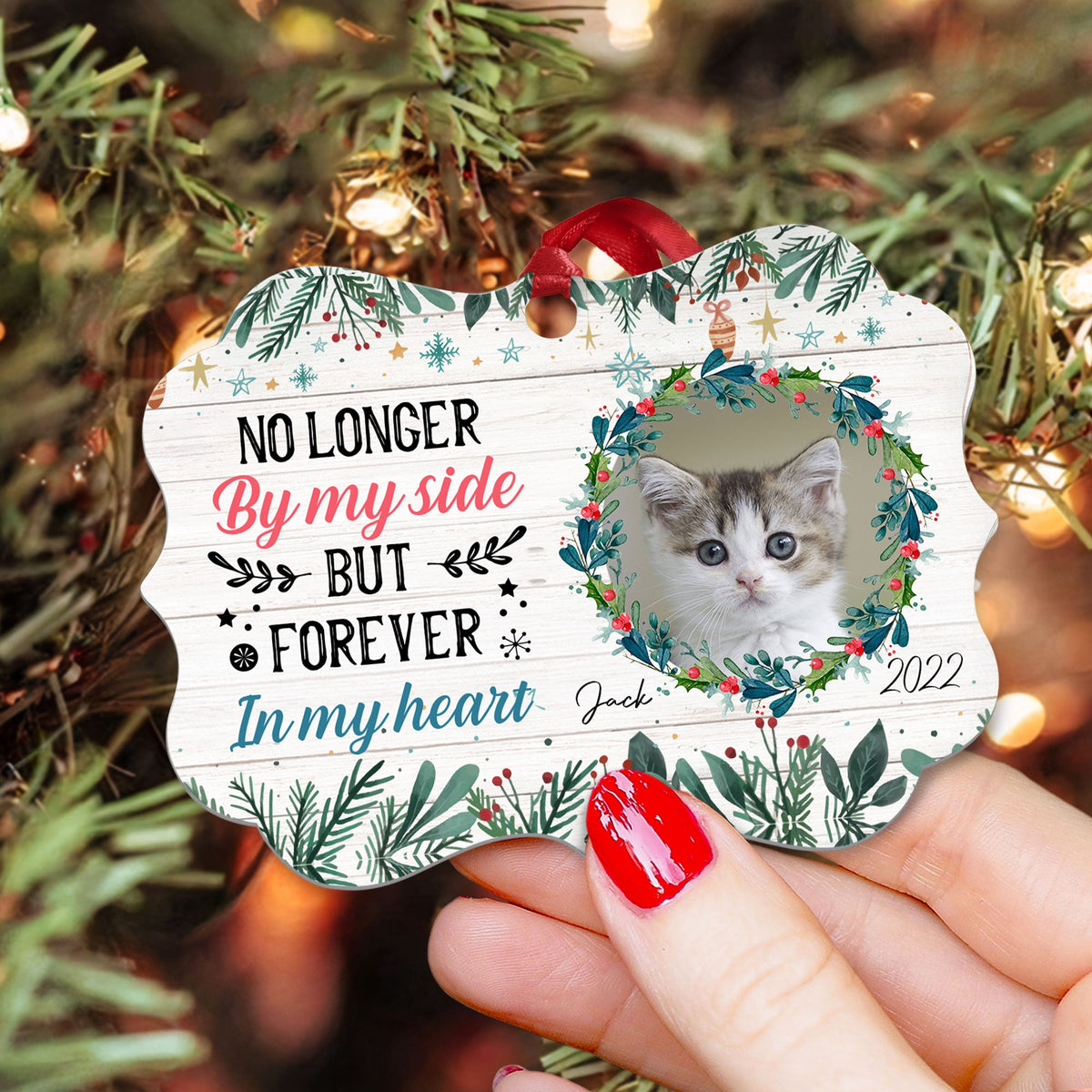 Forever In My Heart - Personalized Acrylic Ornament - Christmas, Memorial Gift For Pet Loss Owners, Cat Lover, Dog Lover