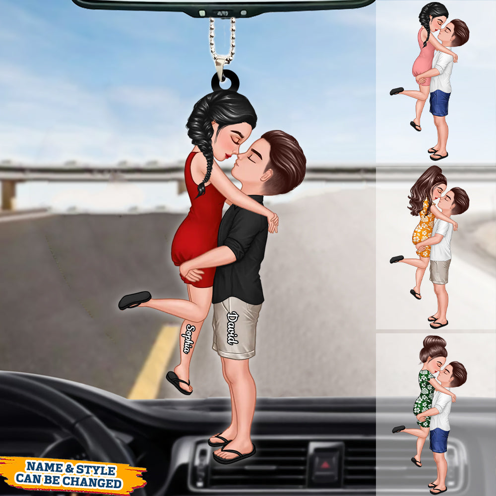 Summer Doll Couple Kissing Hugging  Personalized Ornament