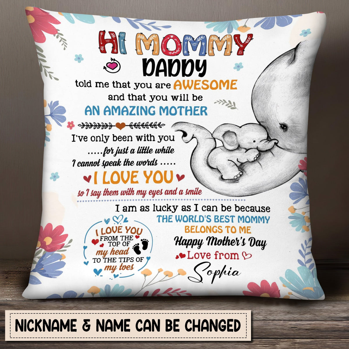 Hi Mommy Daddy Said That You Are Amazing - Happy Mother's Day Personalized Pillow