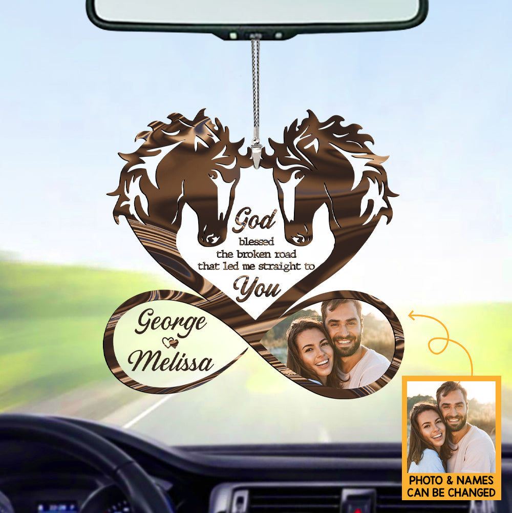 Horse Couple - Personalized Car Ornament - Best Gift For Couple