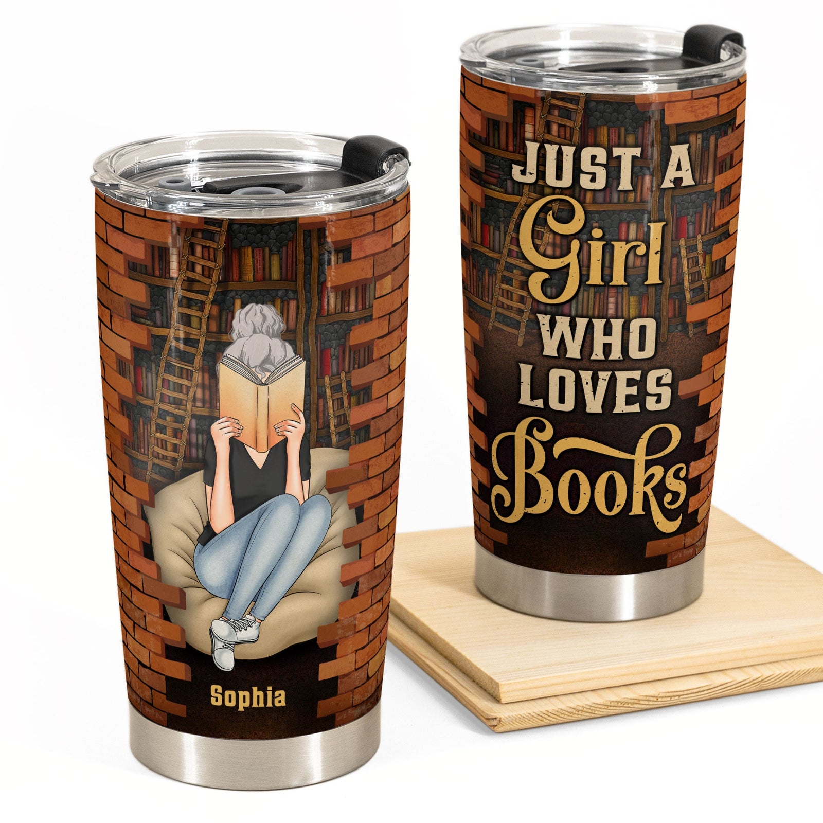 Just A Girl Who Loves Books -Personalized Tumbler-Gift For Book Lovers