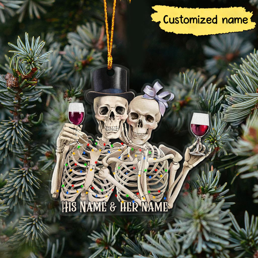 Merry Christmas - Personalized Christmas Skull Transparent Ornament