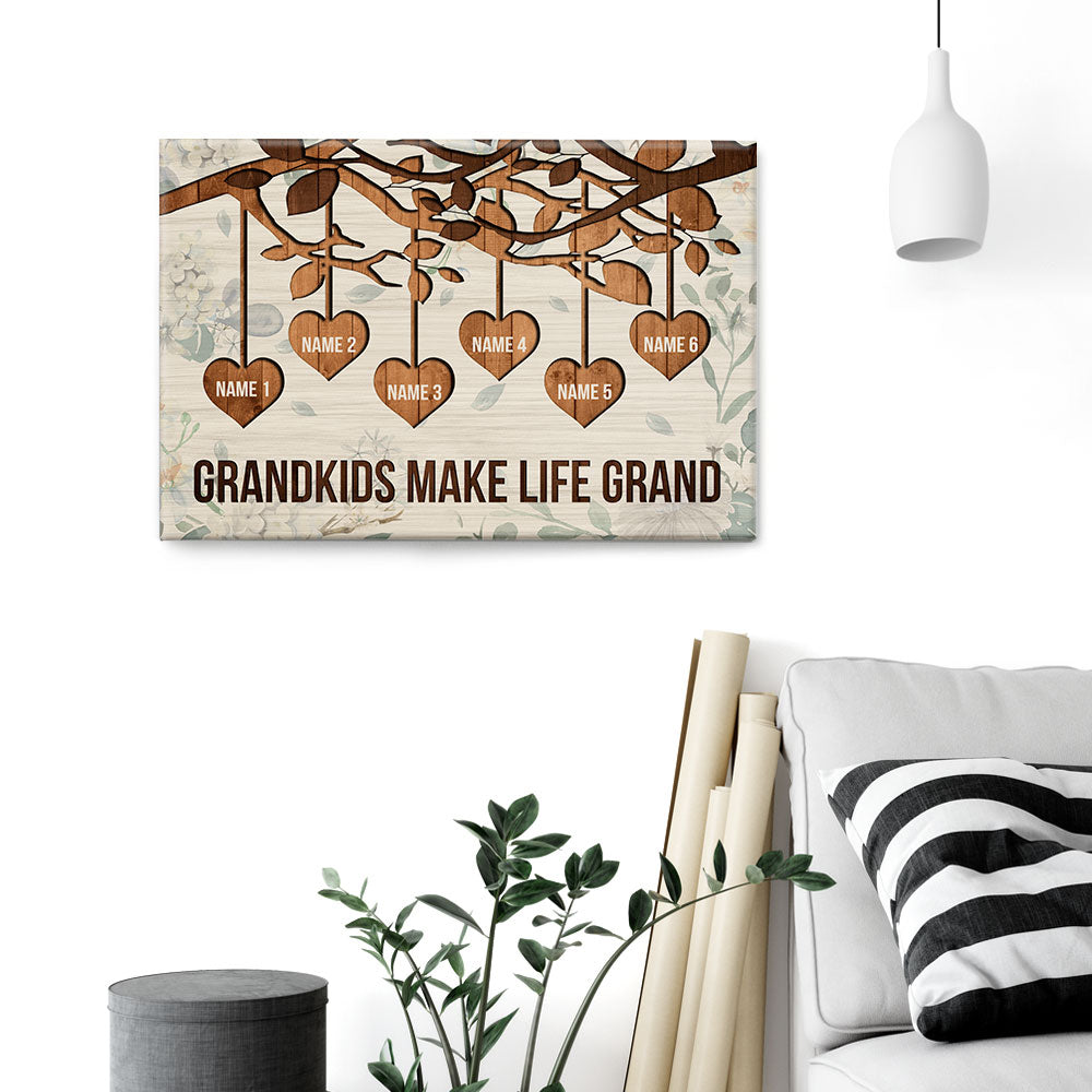 Grandkids Make Life Grand, Family Custom Poster, Gift For Family
