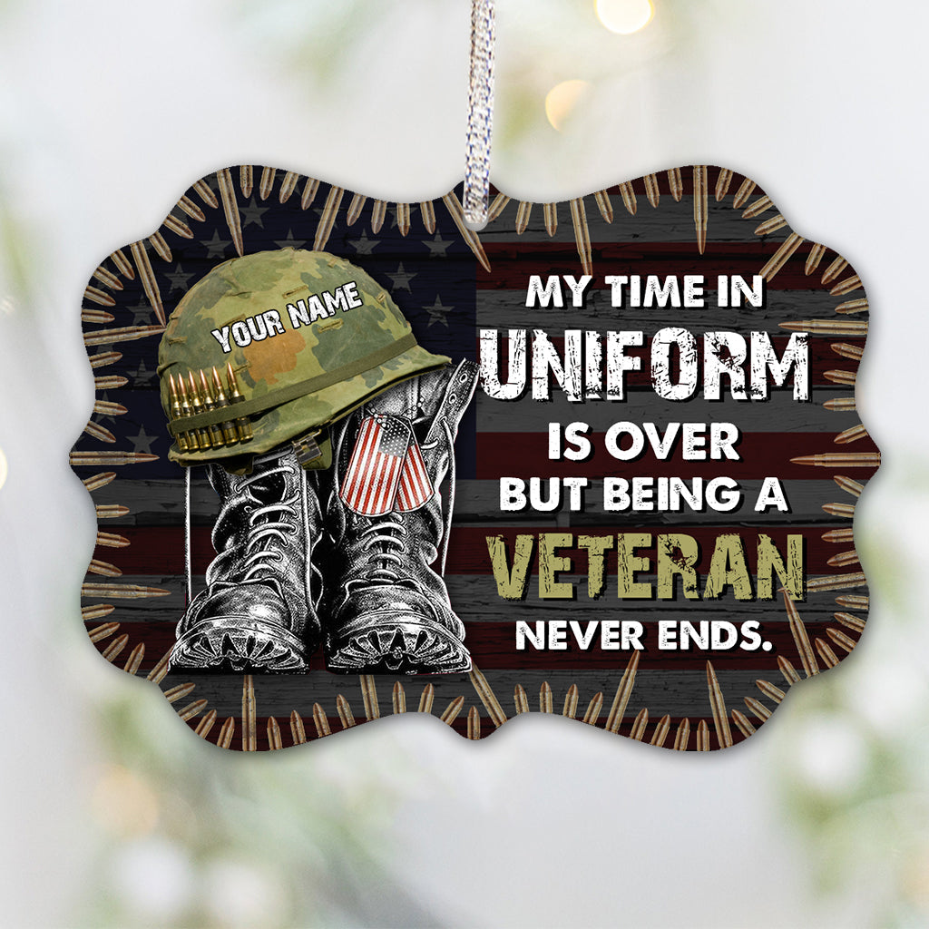 My Time In Uniform Is Over - Personalized Christmas Veteran Ornament
