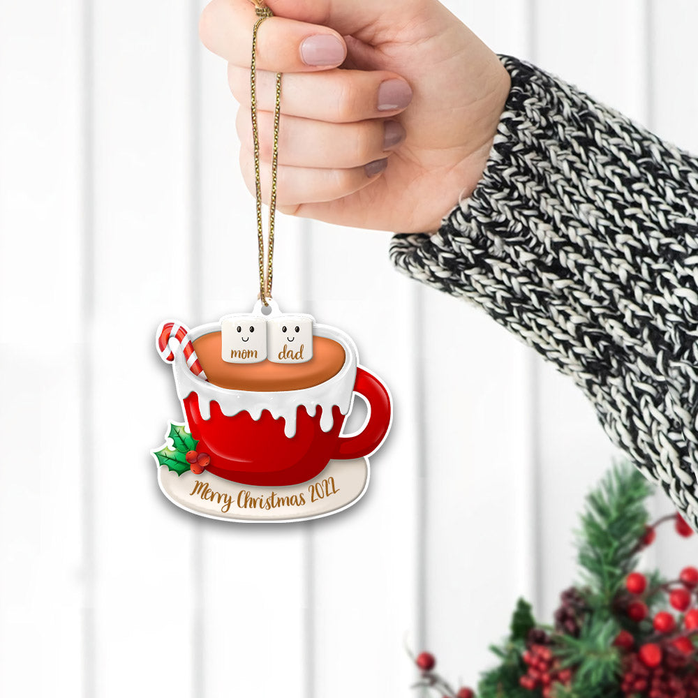 Personalized Christmas Ornament Family Cup Ornament Christmas Tree Decoration Acrylic Ornament Two Sides