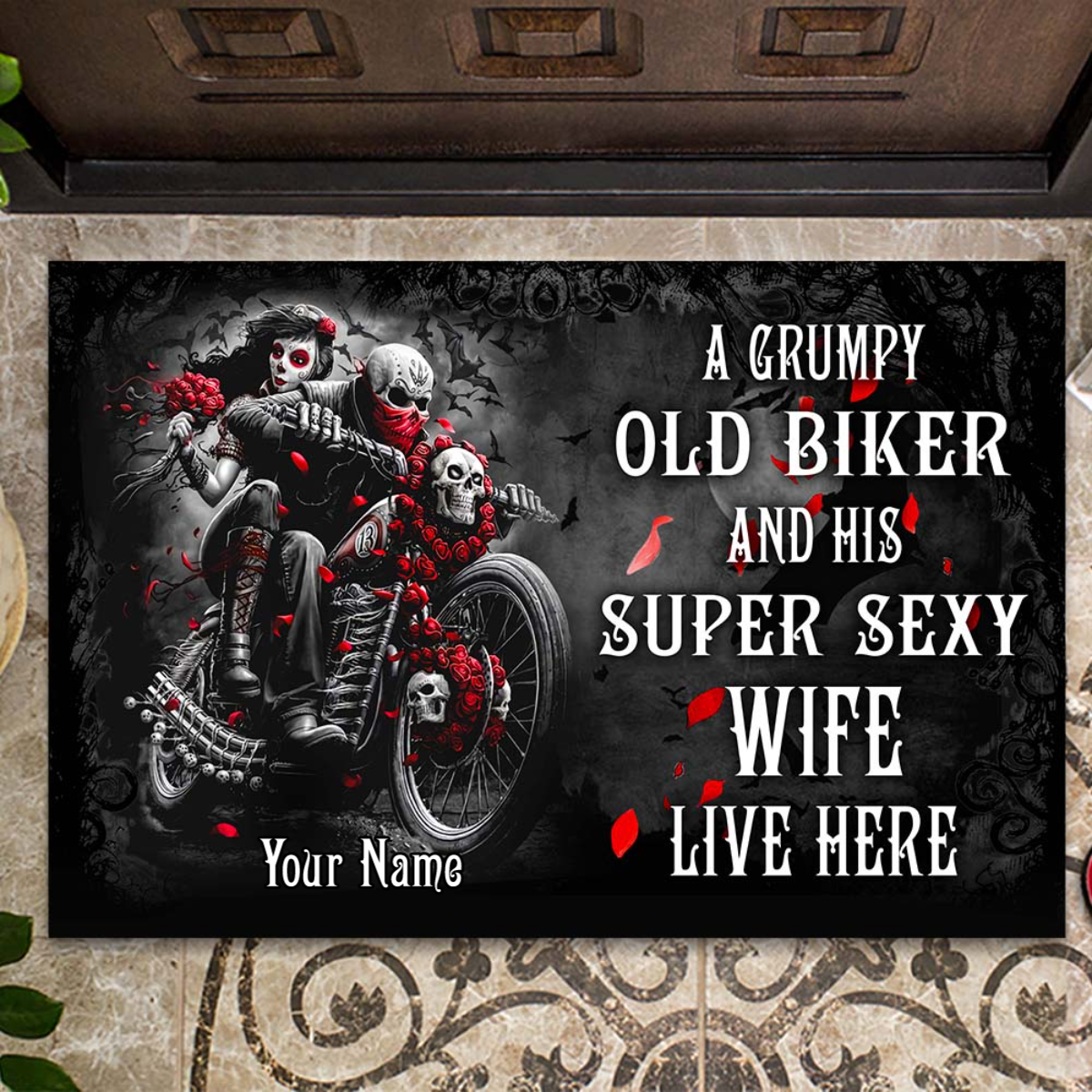 Personalized Motorcycle Doormat - Personalized Gift for Motorcycle Lovers