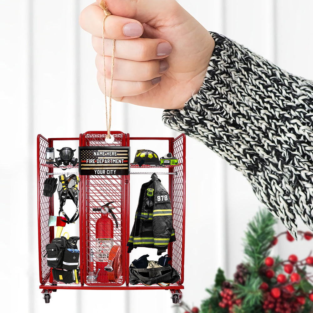 Personalized Ornament Gear Grid Firefighter Acrylic Ornament