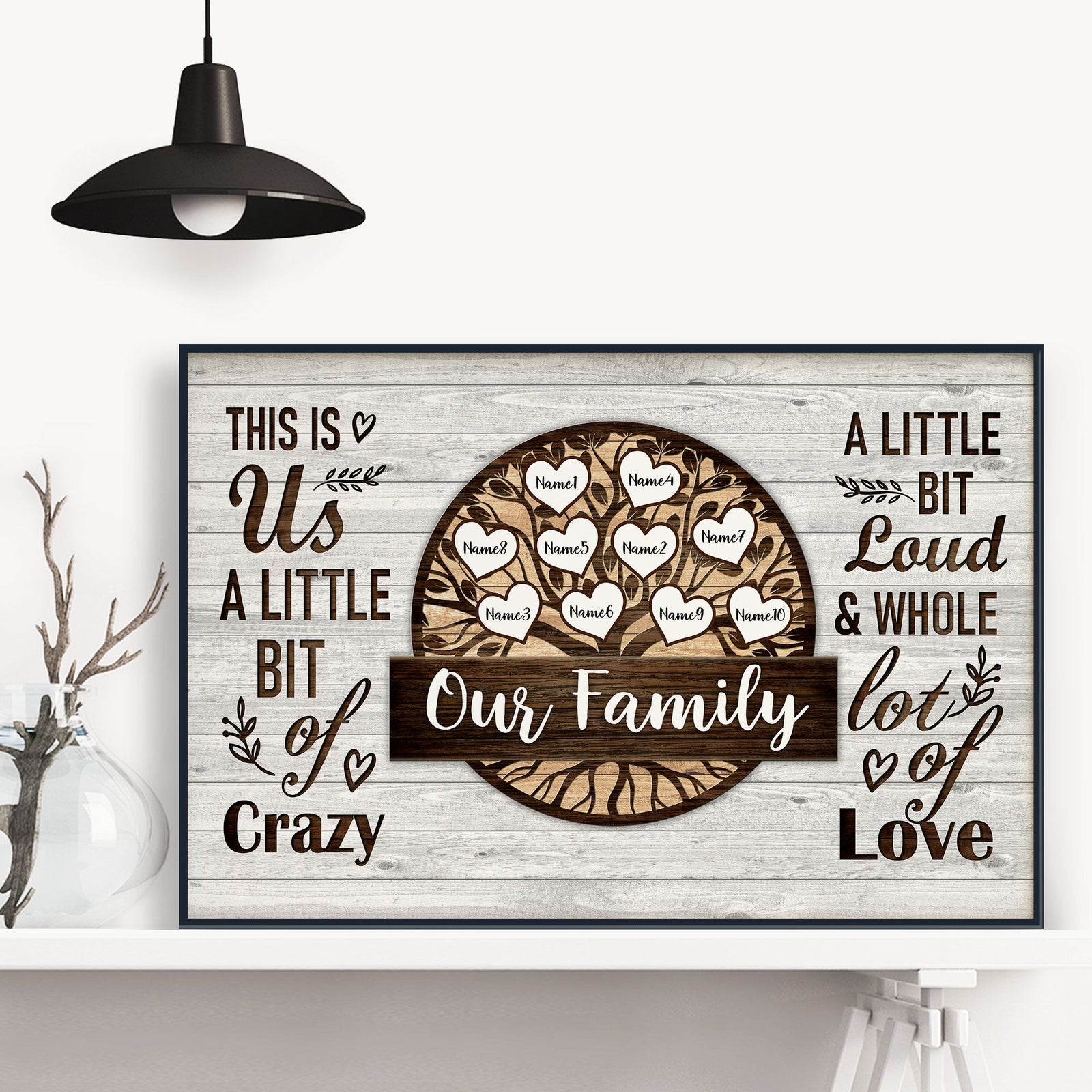 This Is Us A Little Bit Of Crazy Family Custom Canvas-Gift For Family