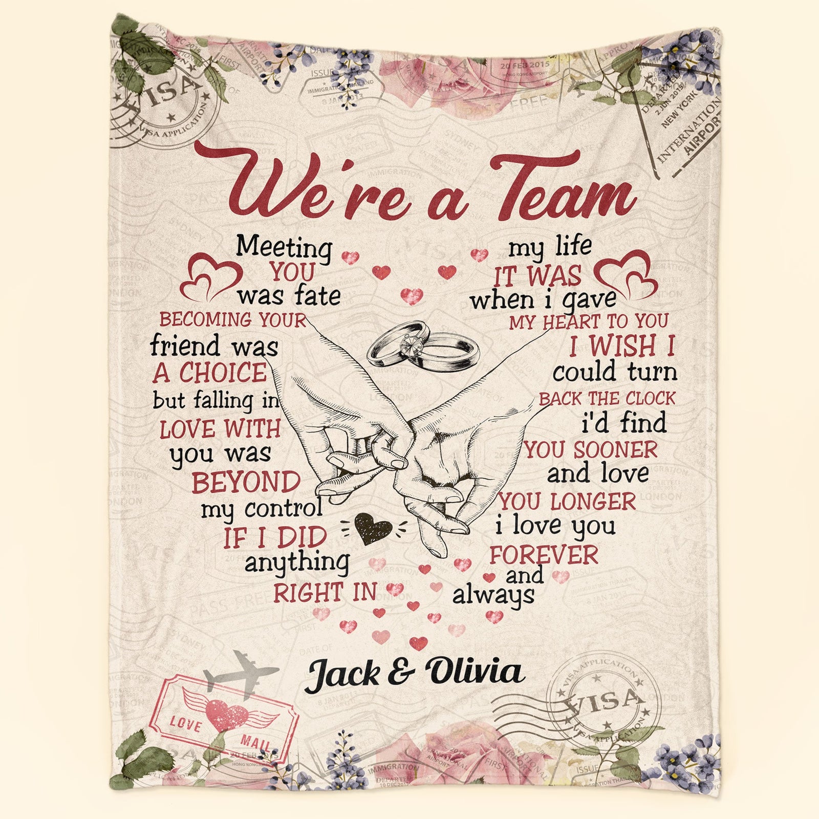 We're A Team - Personalized Blanket - Christmas, Loving Gift For Husband, Wife, Family, Senior Couple