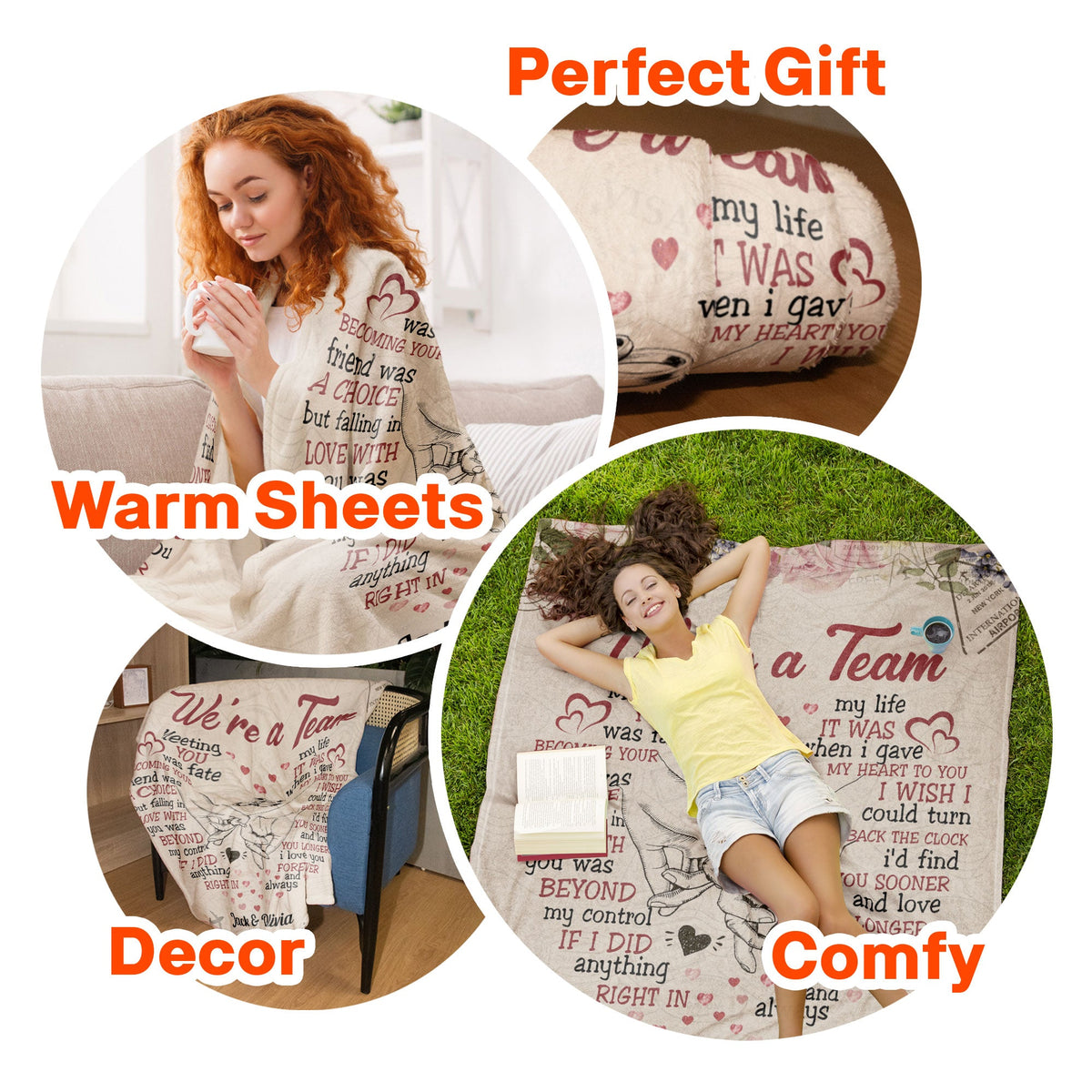 We're A Team - Personalized Blanket - Christmas, Loving Gift For Husband, Wife, Family, Senior Couple