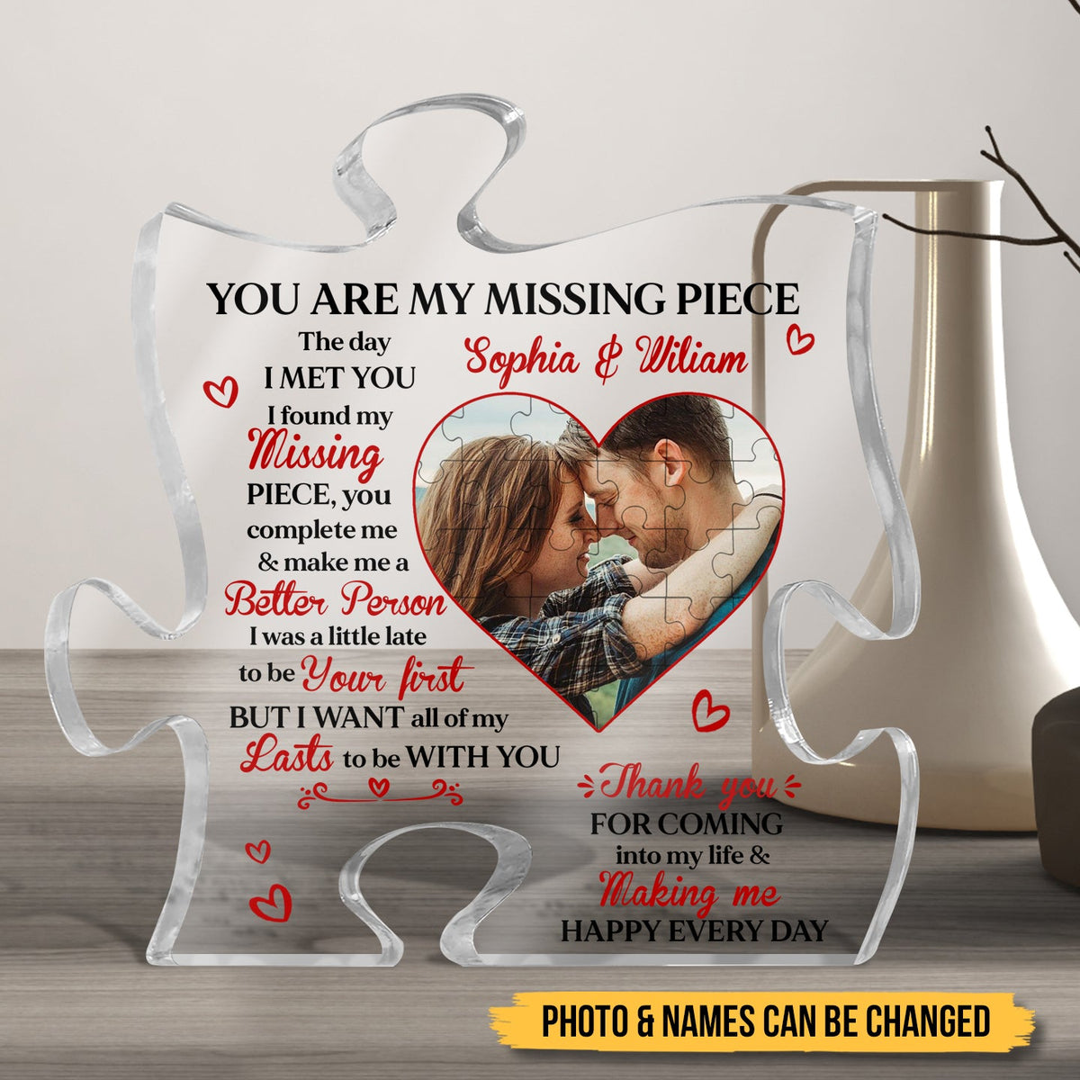 You Are My Missing Piece Couple - Personalized Puzzle Plaque